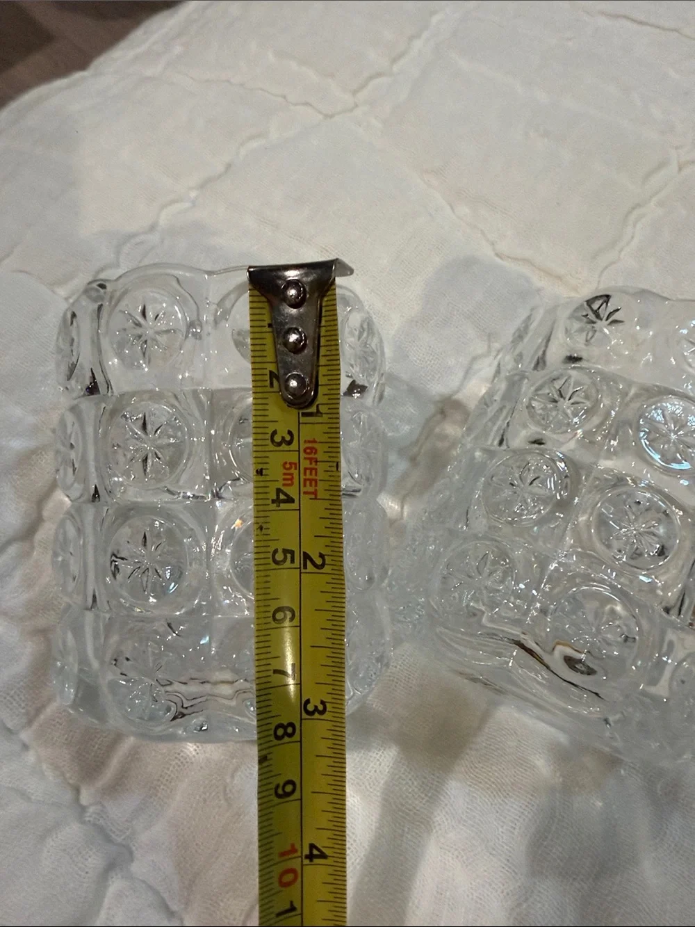 IKEa Clear Textured Glass Votive Candle Holders - Set of 2